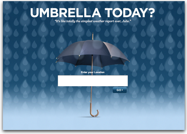Umbrellatoday.com: Die Startseite