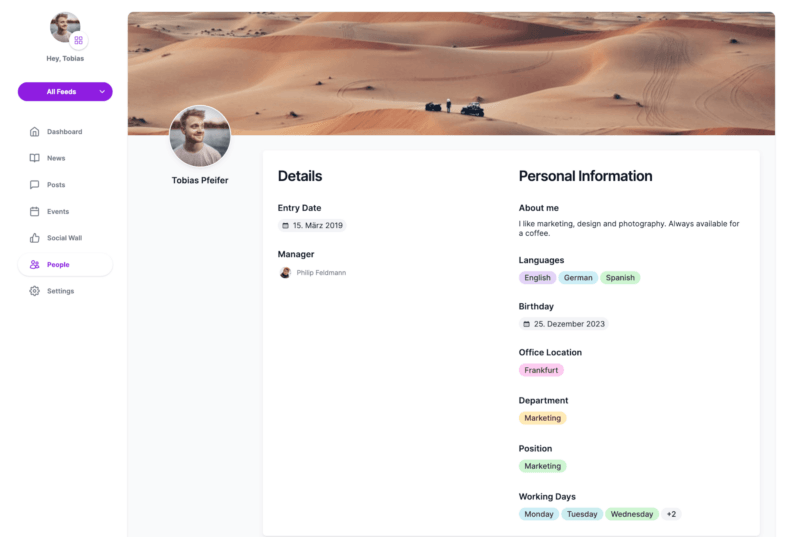 mantra intranet profile