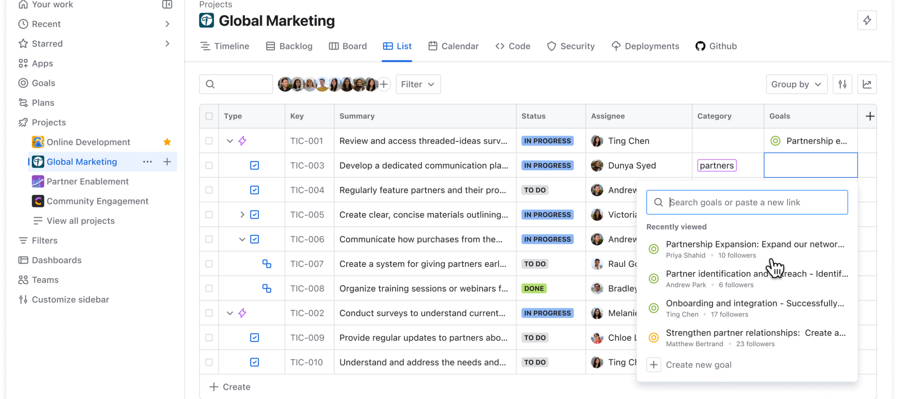 atlassian jira goals