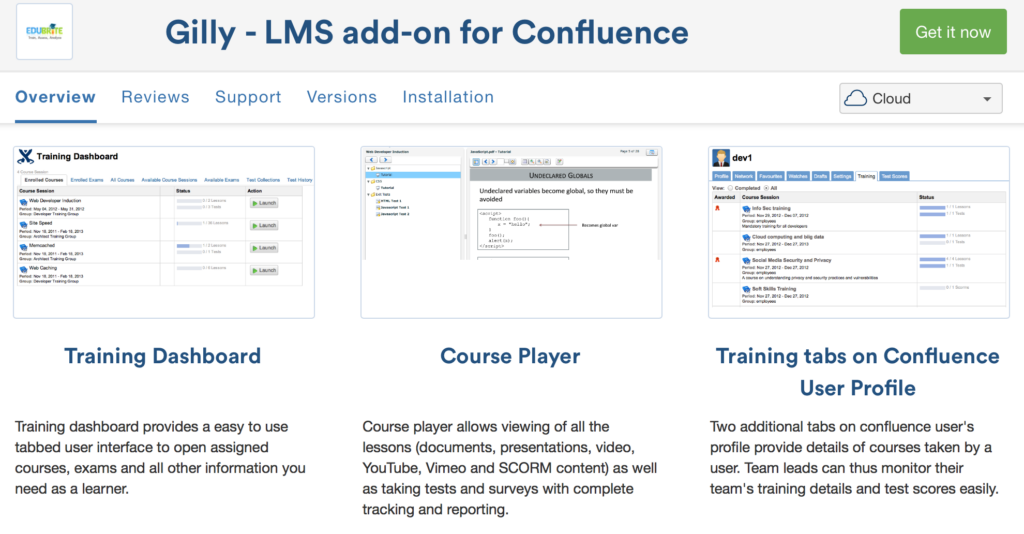 Gilly a Confluence LMS Add-on