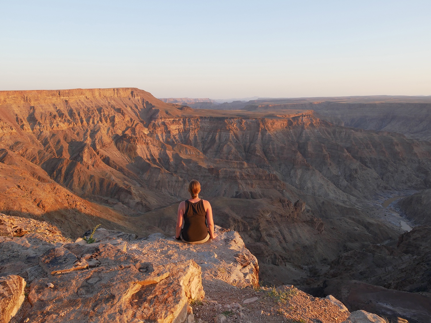 Sunset at the second largest and oldest canyon in the word (Fishriver Canyon)