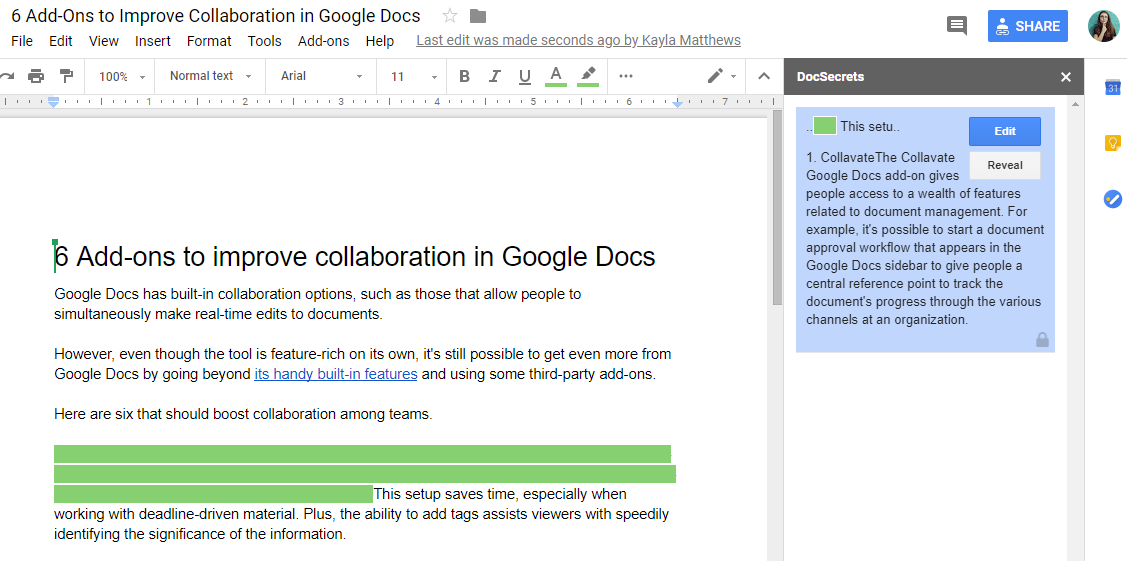 DocSecrets for Google Docs