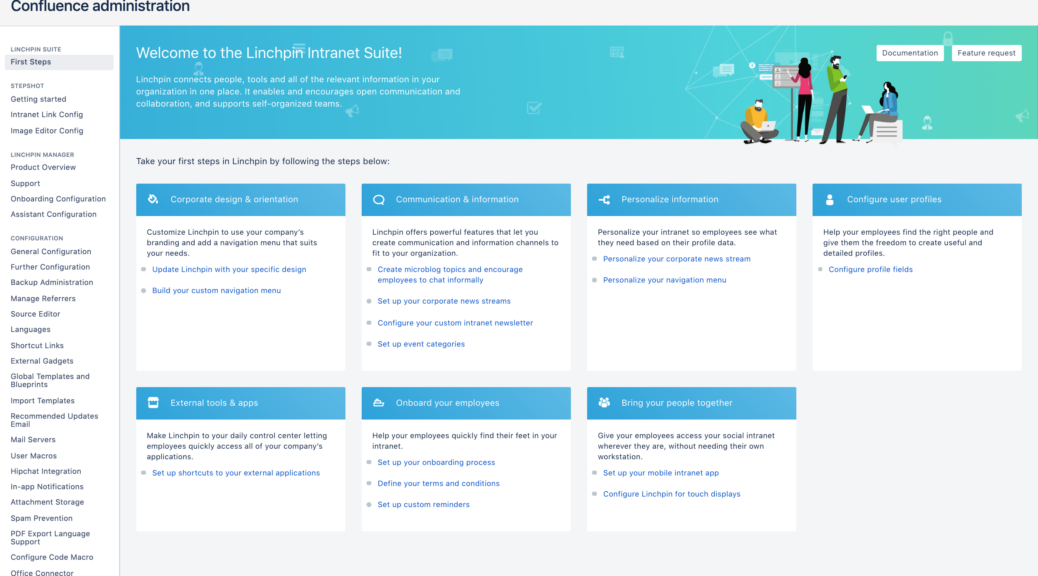Linchpin Intranet Suite - Admin dashboard
