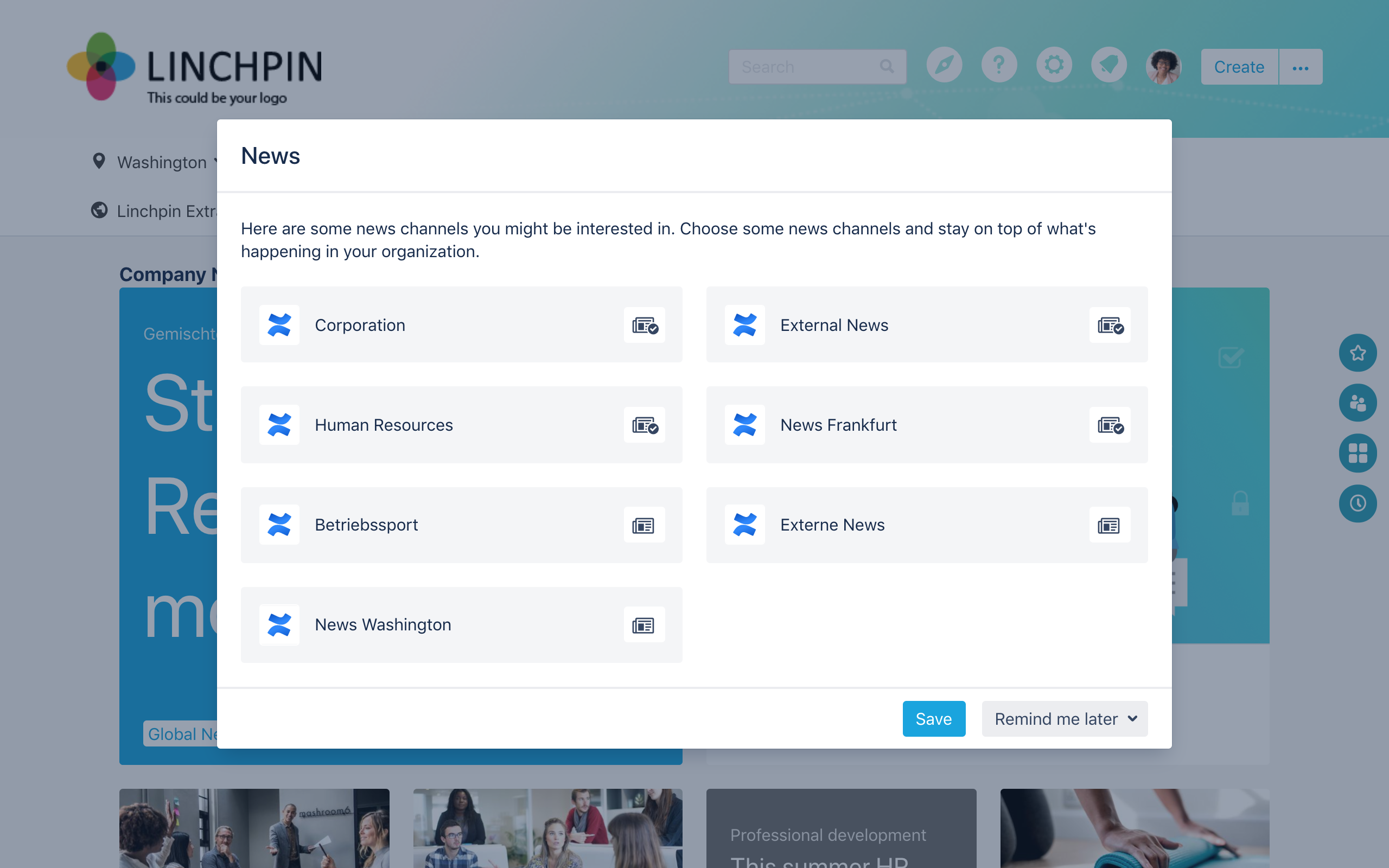 Linchpin Intranet Suite - news subscriptions