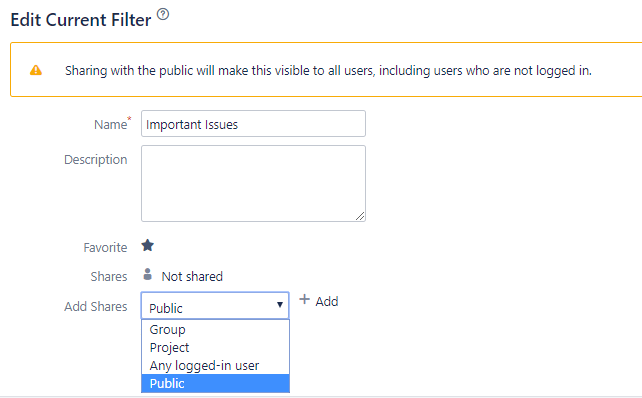 Sharing settings in current versions of Jira