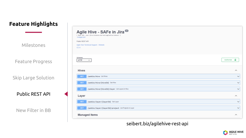 Agile Hive Update February - Public REST API