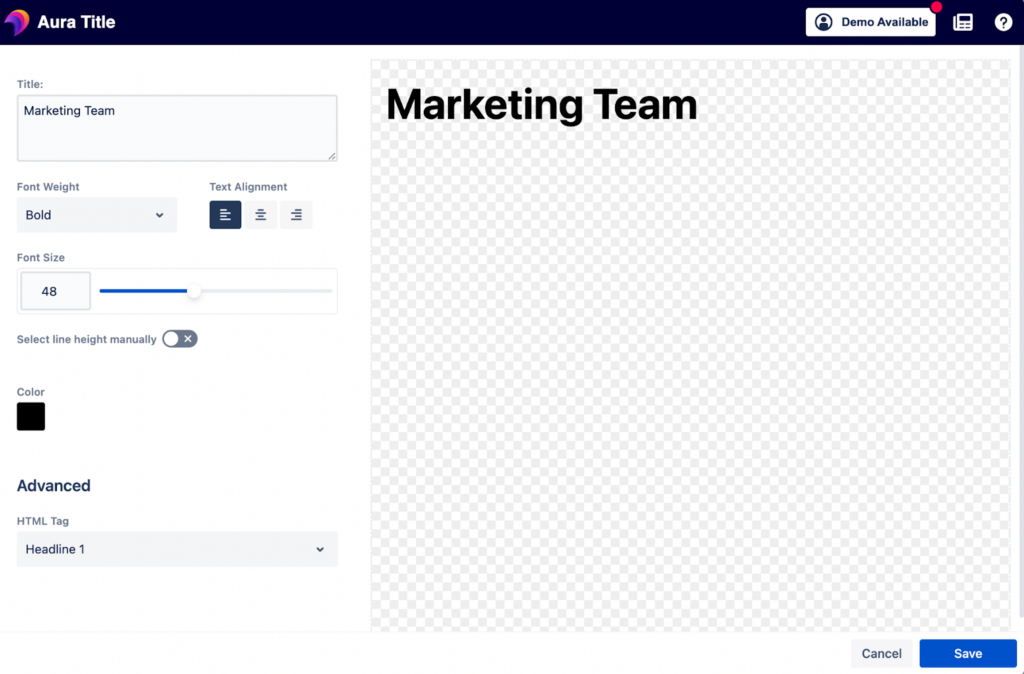 How To Create an Engaging Team Page in Confluence - Aura title for marketing team