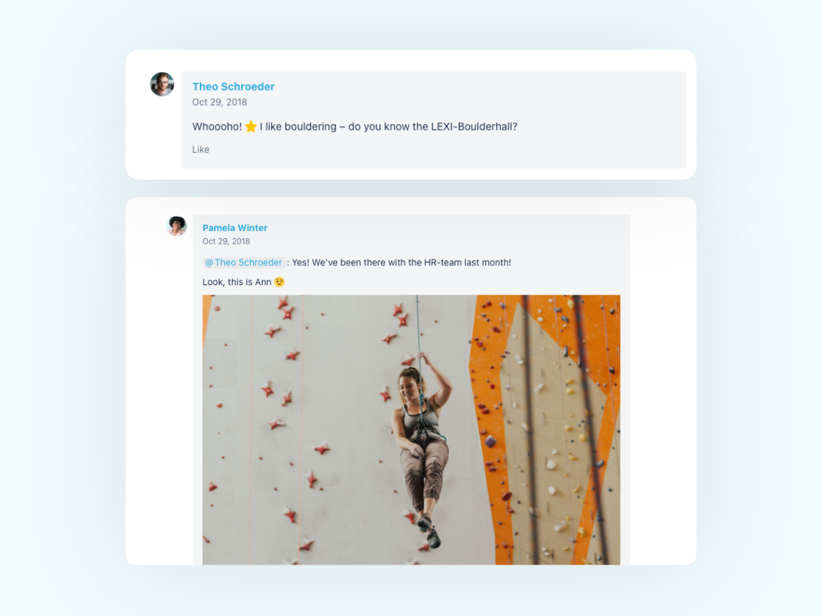 By You, for You: 5 New Features for the Linchpin Intranet Suite! - image showing the thumbnail being shown in a Microblog rather than the full-size image