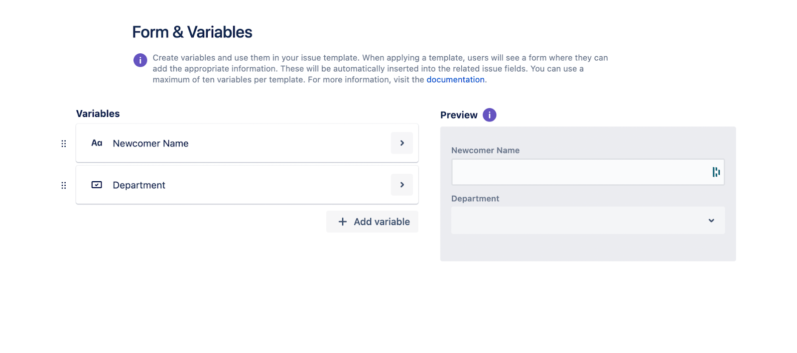 Easily create subtasks for all of your Jira Cloud issues - entering variables