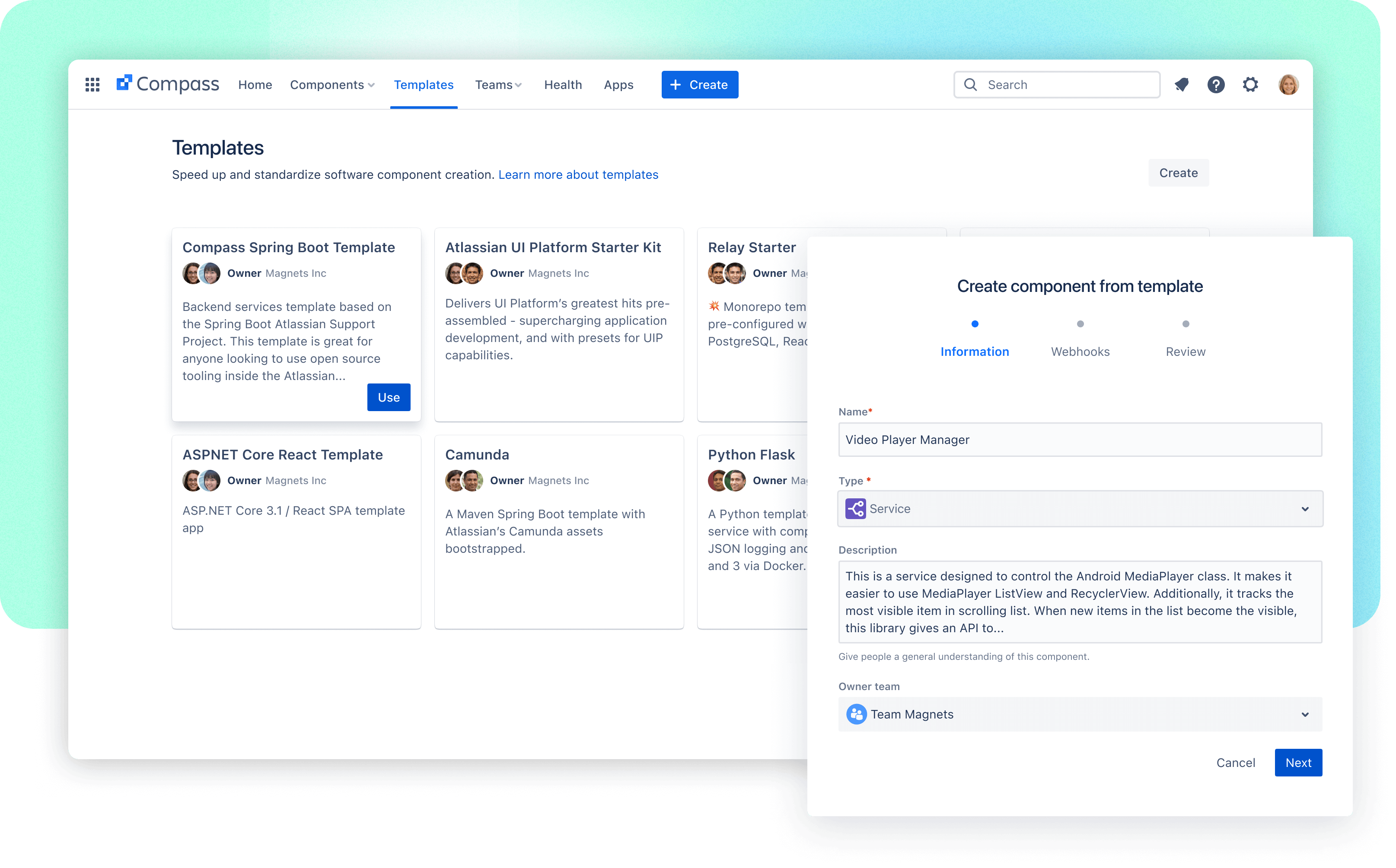 A development platform that brings teams and technologies together: Atlassian Compass is now available! - Atlassian Compass Templates