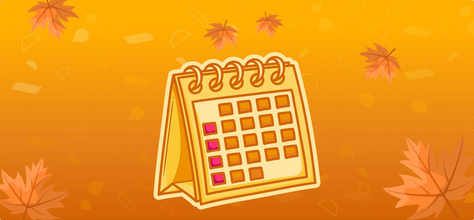 Linchpin Intranet Suite 5.8: Your Intranet just got better! - image of a calendar with an orange autumnal background