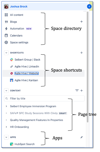 The Why of Organizing Your Confluence Spaces - Space Sidebar