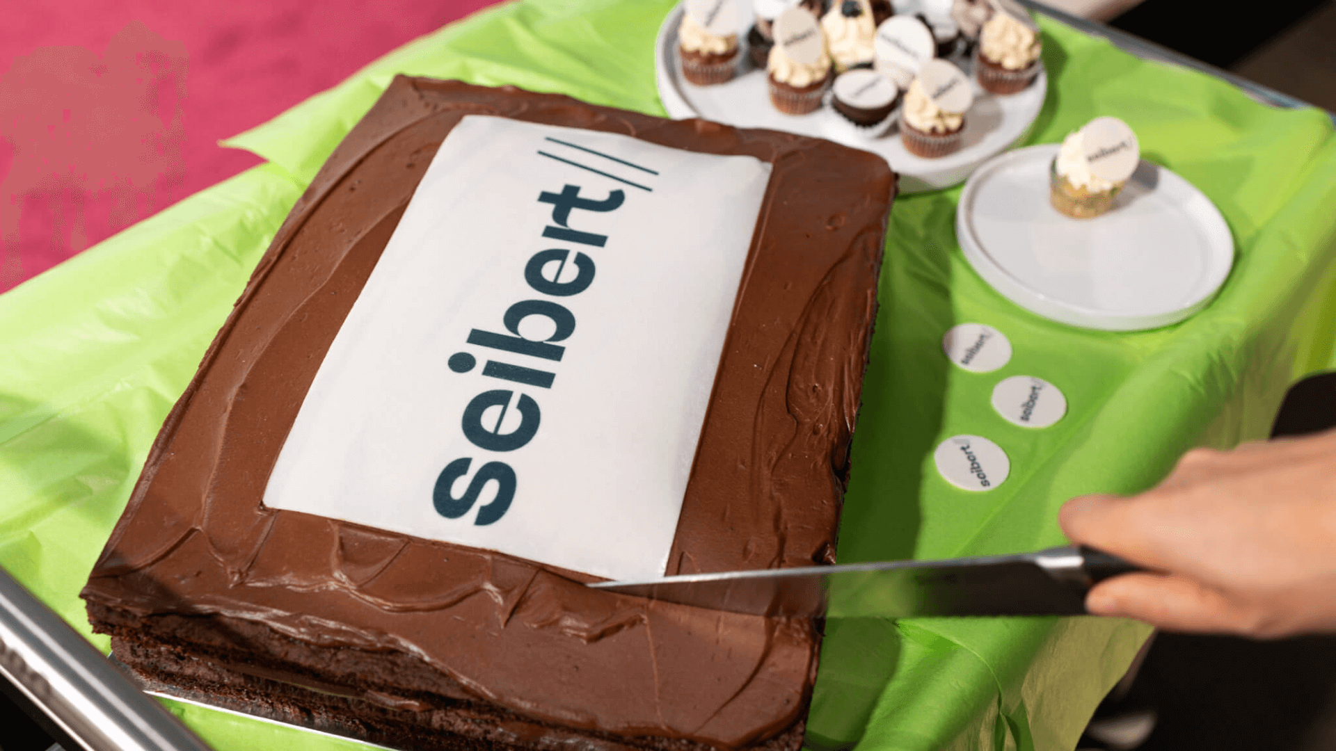 The Seibert Network Has a New Logo - the new seibert logo on a square cake