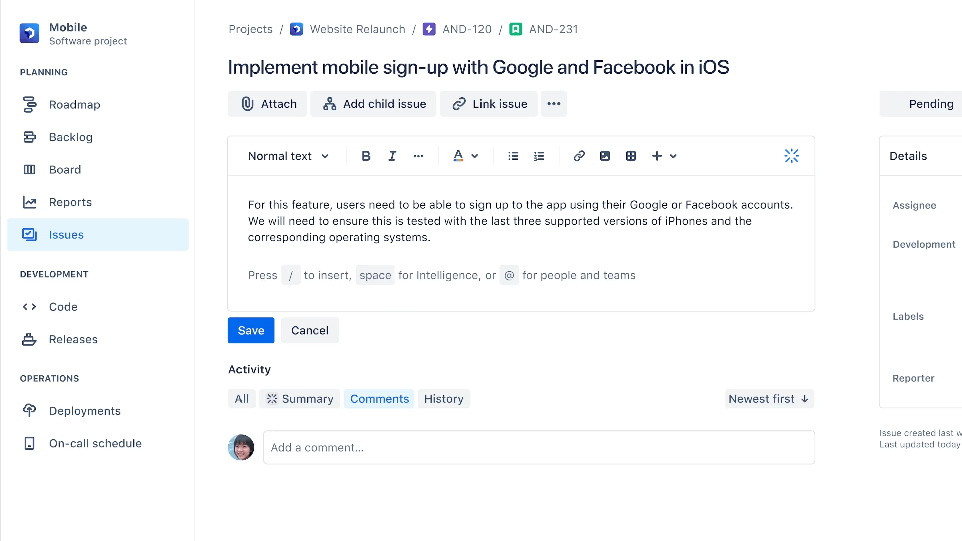 New in Jira, Confluence and Co.: A Team Member Named ‘Atlassian Intelligence’ - animated gif of Atlassian Intelligence creating a table in a Jira issue