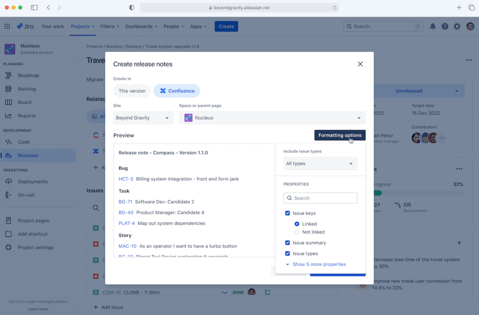 Interaction between Jira and Confluence: 3 Examples of Effective Integration - Jira Release Notes