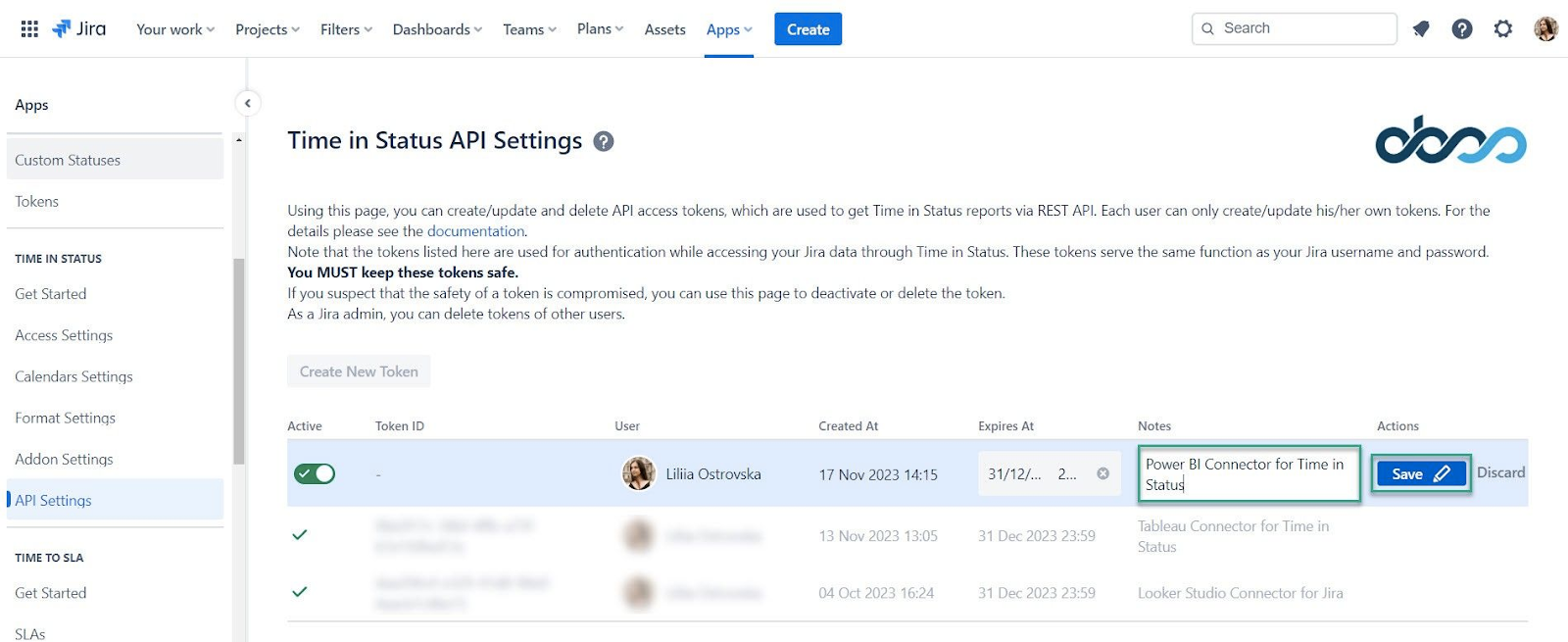 Analyzing and Exporting Data from Jira Apps made Easy - inputting name in Notes field