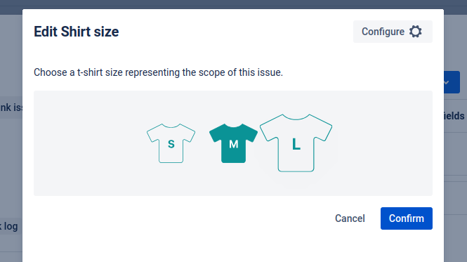 How to Use T-shirt Size Estimation in Jira - choosing color and display size for t-shirt icons