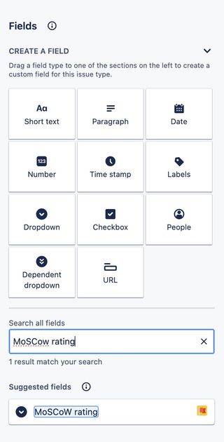 jira custom fields ultimate guide - searching for MoSCoW rating