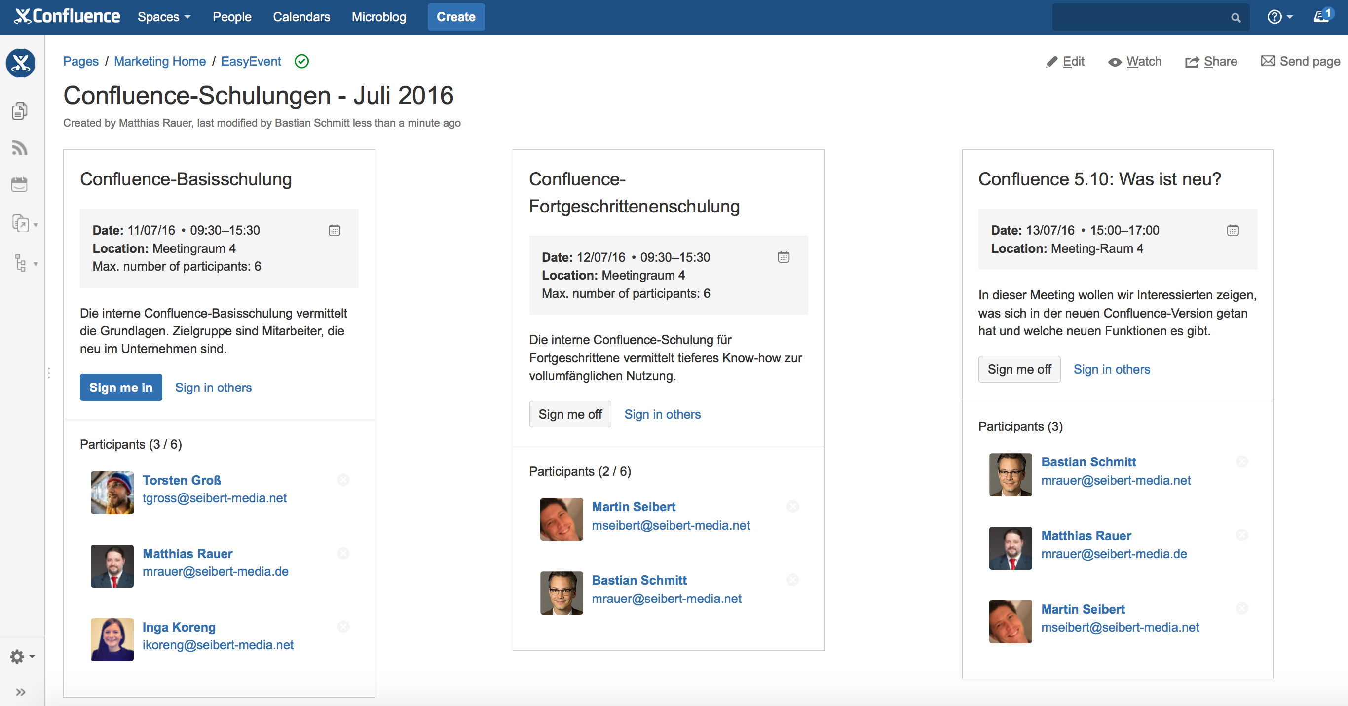 EasyEvents version 1.4 - Multiple events on one Confluence page.