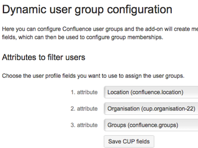 Confluence-Benutzergruppen auf Basis von Profil-Infos aus dem Custom User Profile automatisch auffüllen? Das kann das DUG - Dynamic User Groups Add-on.