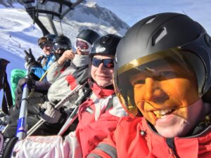 Ski lift selfie