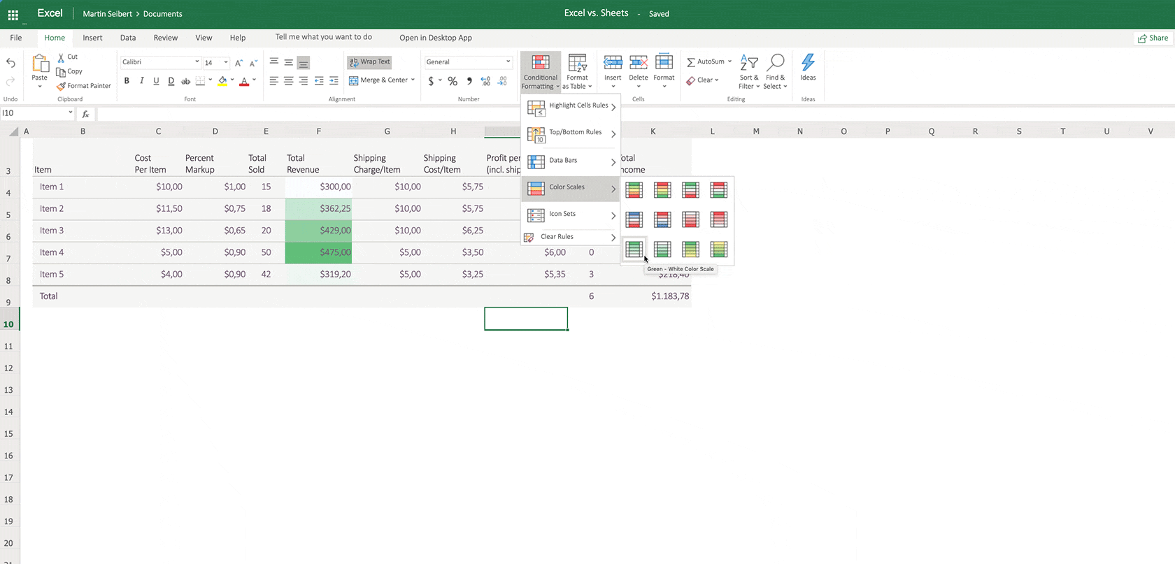 Excel-Online-vs-Google-Sheets-Bedingte-Formatierung