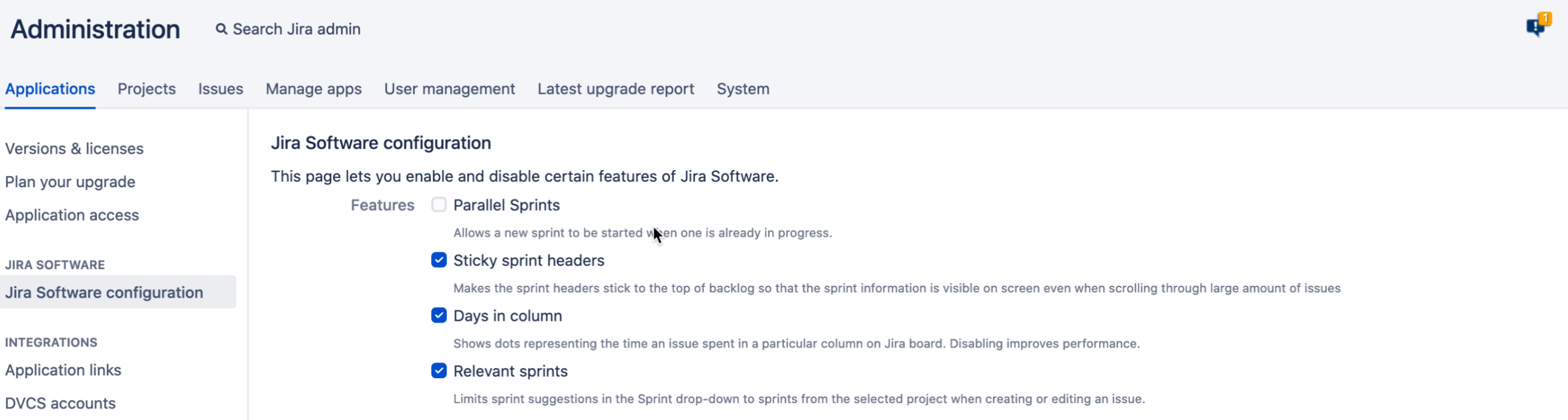 Atlassian Jira Sprint Selection