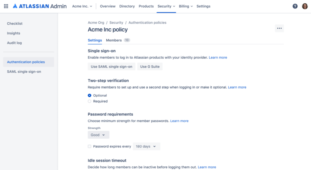 Atlassian Cloud Authentifizierung