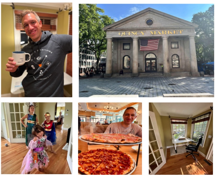 Seibert Media kommt nach Amerika! - Collage von CEO Sebatian und seiner Familie in Boston