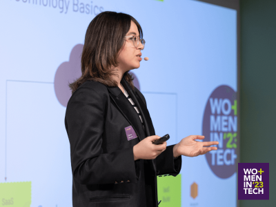 Samia Rabah bei der Women in Tech Night ‘23: “My Transition from Software Developer to Cloud Engineer”