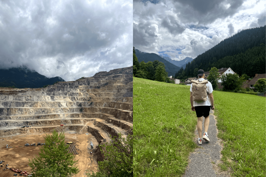 Unsere Kolleg*innen Gianna und Daniel wanderten 11,7 Kilometer im österreichischen Eisenerz und auf dem Erzberg, dem größten Tagebau Mitteleuropas.