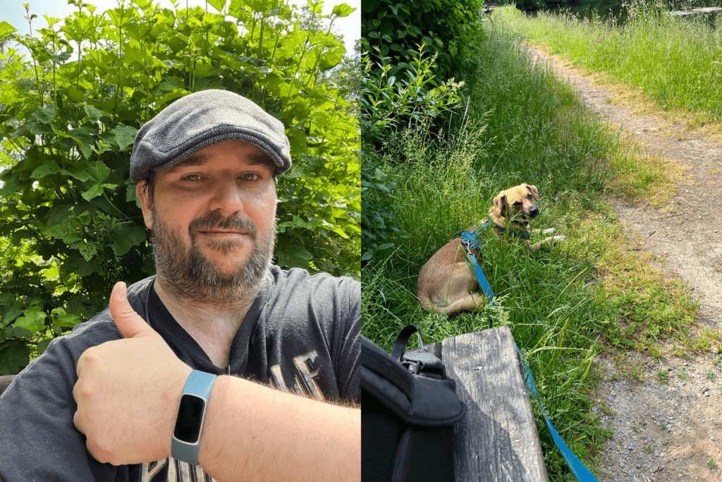 Unser Kollege Michael spazierte mit seinem Hund Mogli rund 7 Kilometer im Naturschutzgebiet Theißtal bei Niedernhausen.